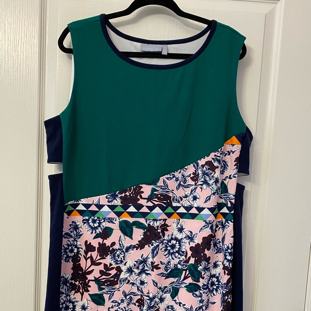 Green/blue multi colored dress